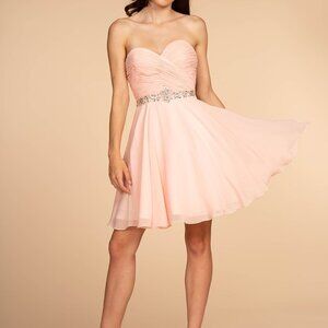 Strapless A-Line Chiffon Short Dress GS1637